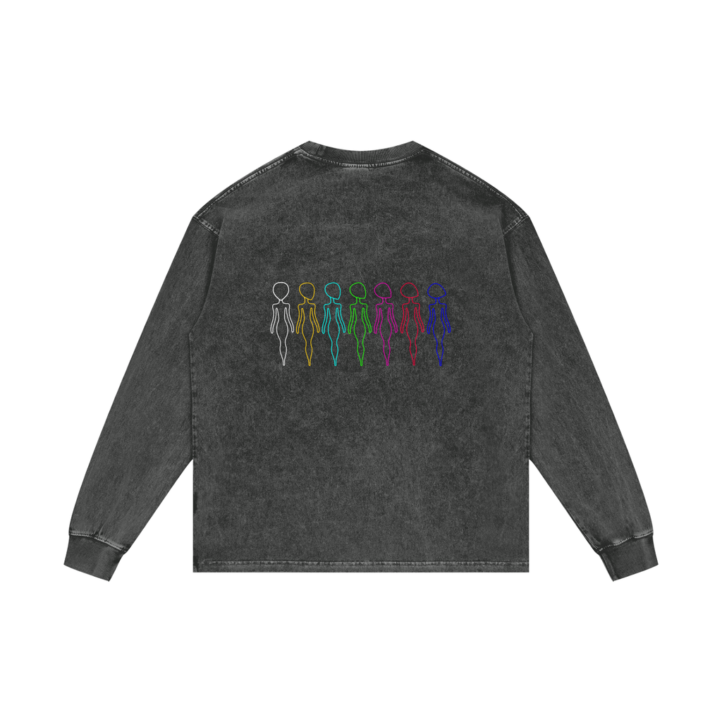 Acid Wash Oversize Long Sleeve T-Shirt